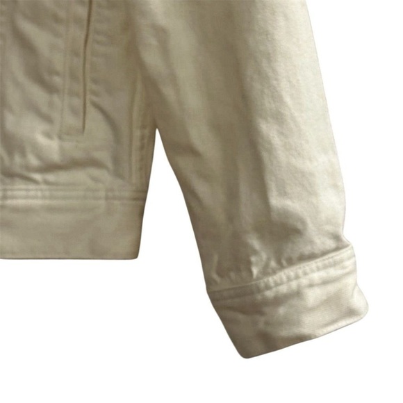 Everlane Women's Denim Jacket Medium off-white Button-Up Casual Short Fall - Picture 3 of 12